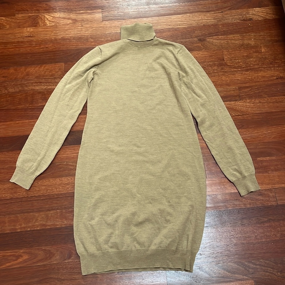 RALPH LAUREN merino wool dress turtleneck medium camel